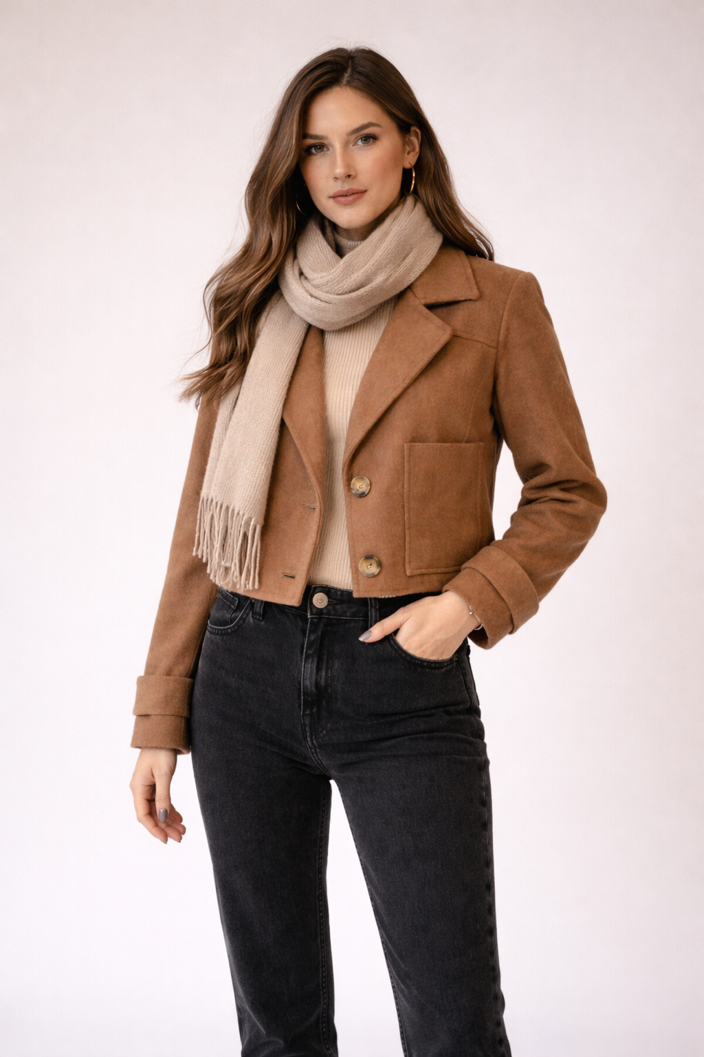 Clover Yarım Kaşe Mont - 1