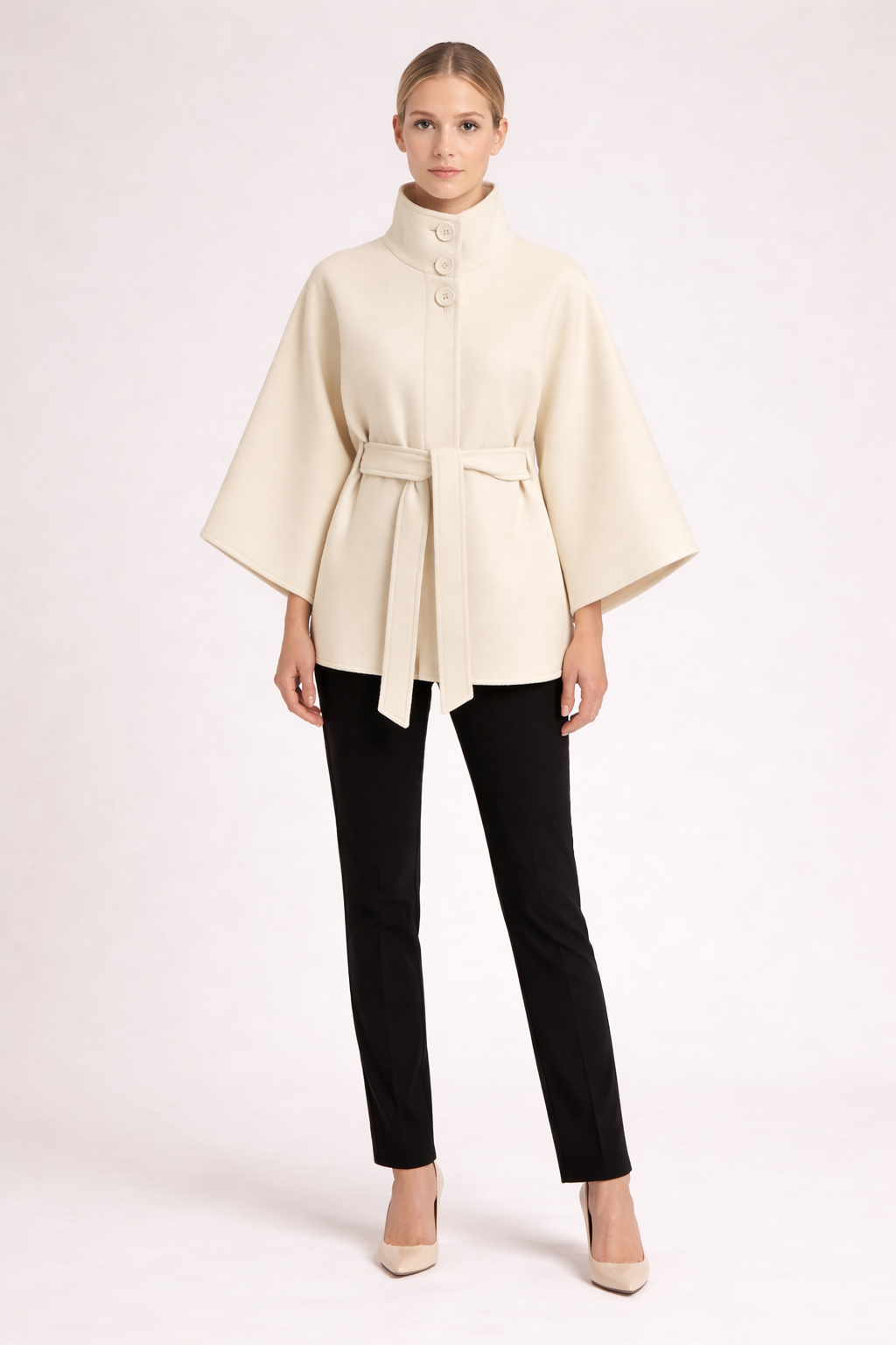 Kemer Detaylı Kaşe Panço