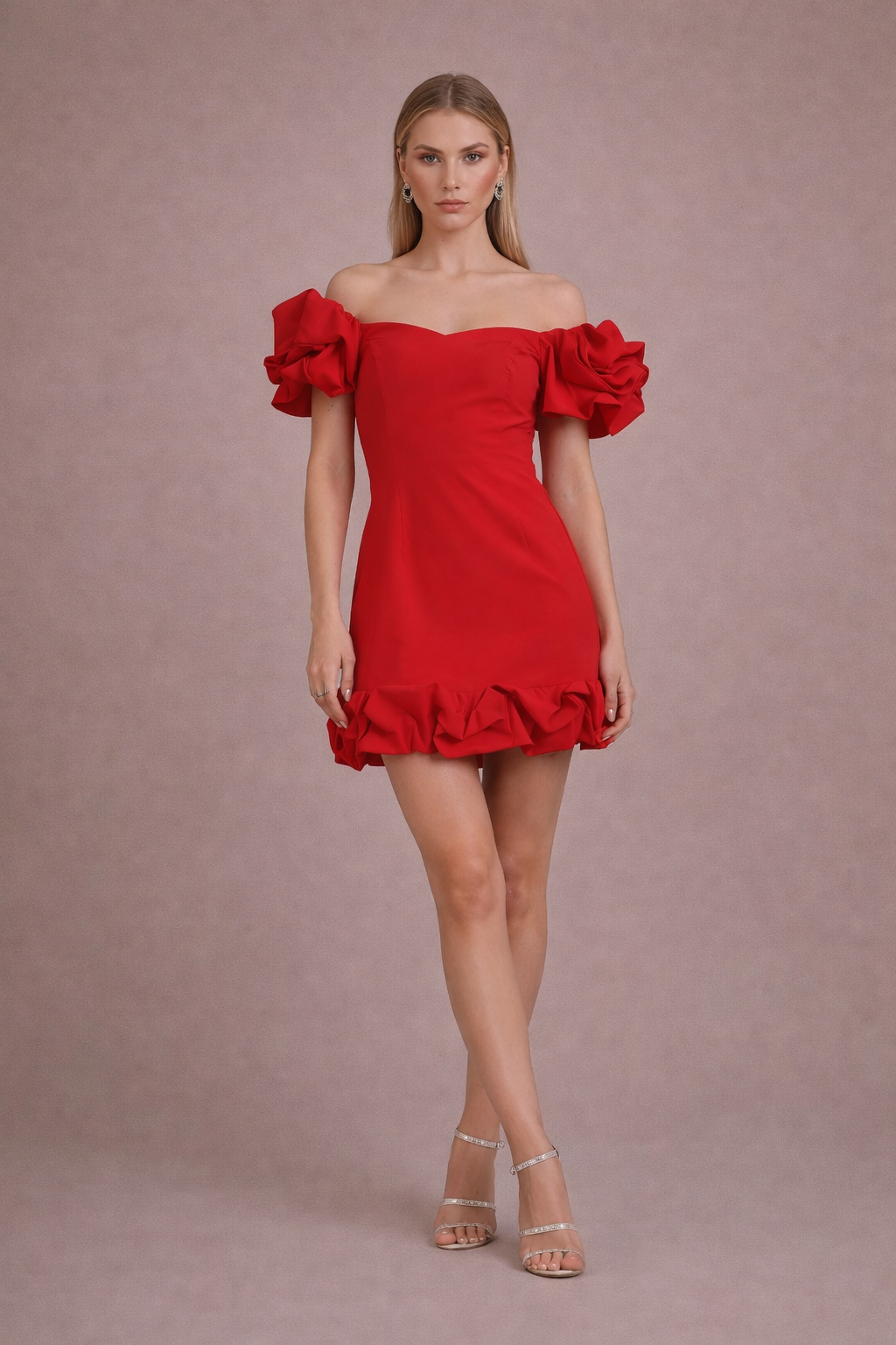 Mini Özel Tasarım Kırmızı Elbise